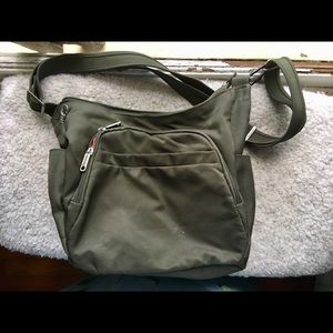 Travelon Anti-Theft Crossbody Bucket Bag in Olive
